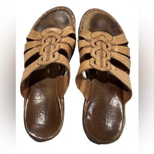 CLARKS Laurieann Rio Tan Leather Slide Sandal US Woman’s 6